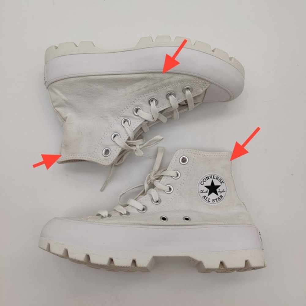 Converse Womens Edgy Chunky Retro Lugged High Top Grunge Sneakers 6 Shoes White - Picture 3 of 16